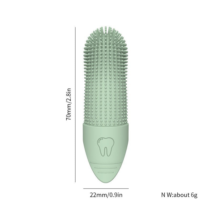 4-Pack Beige Silicone Pet Finger Toothbrush | Cats & Dogs