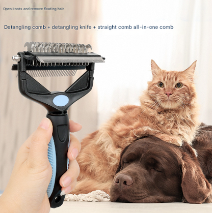 Blue & Black 3-in-1 Pet Grooming Tool | Dog & Cat