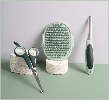 Grey & Green 8-Piece Pet Grooming Kit