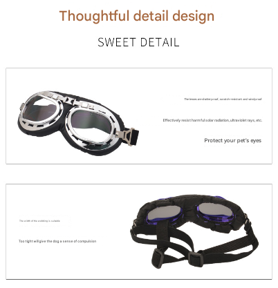Retro Pet Sunglasses | UV Protection | Blue Frame | Windproof
