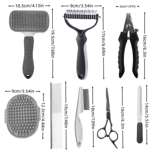 Pink 9-Piece Pet Grooming Kit | Dog Cat Rabbit