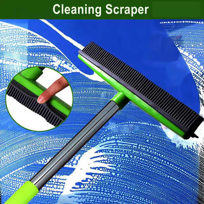 Black & Silver Pet Hair Remover Rubber Broom & Squeegee