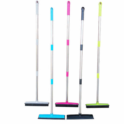 Blue & Silver Pet Hair Remover Rubber Broom & Squeegee