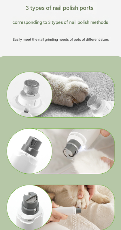 White Quiet Electric Pet Nail Grinder with LED | Dogs & Cats