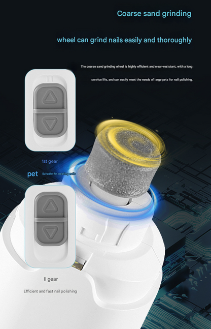Grey Quiet Electric Pet Nail Grinder with LED | Dogs & Cats