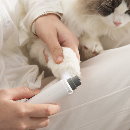 Grey Quiet Electric Pet Nail Grinder with LED | Dogs & Cats