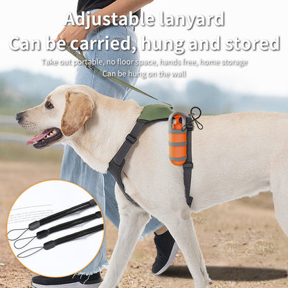 Dog Pooper Scooper with Integrated Bag Dispenser | Orange & Grey