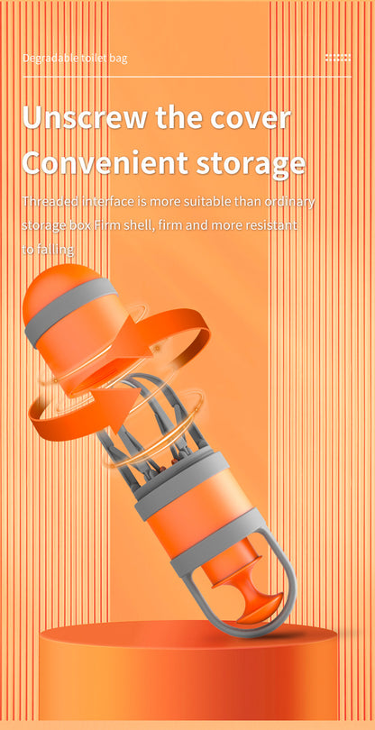 Dog Pooper Scooper with Integrated Bag Dispenser | Orange & Grey
