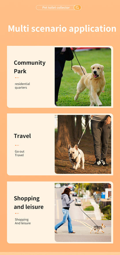 Dog Pooper Scooper with Integrated Bag Dispenser | Orange & Grey