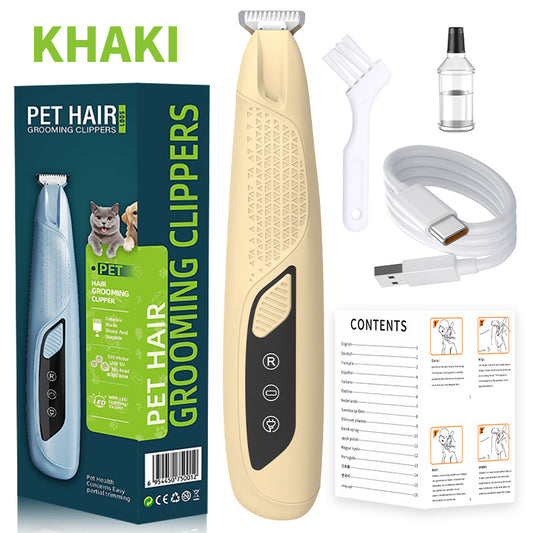 Khaki Precision Pet Paw Trimmer | Waterproof & Rechargeable