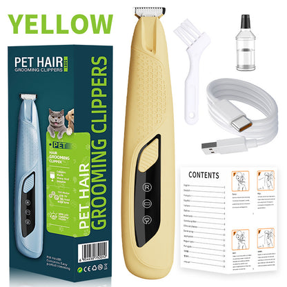 Yellow Precision Pet Paw Trimmer | Waterproof & Rechargeable