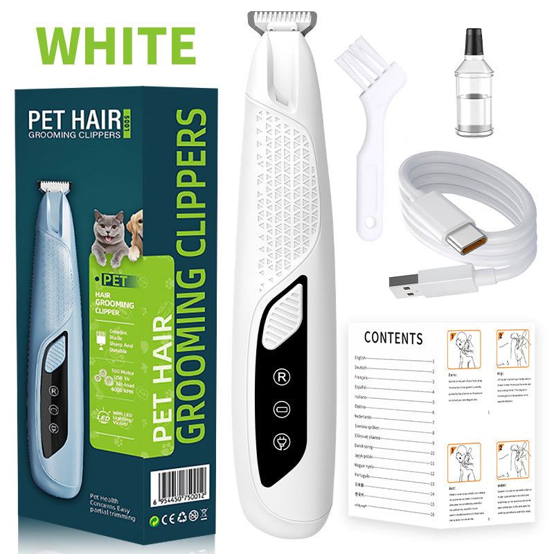 White Precision Pet Paw Trimmer | Waterproof & Rechargeable