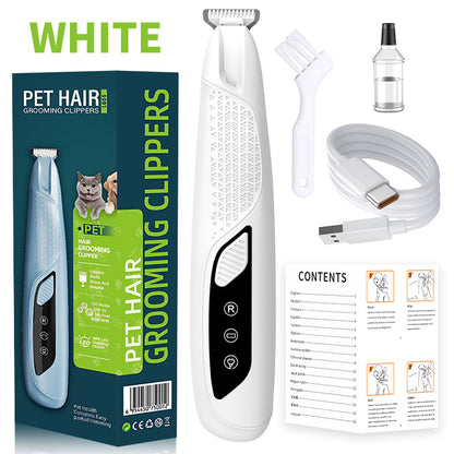 White Precision Pet Paw Trimmer | Waterproof & Rechargeable