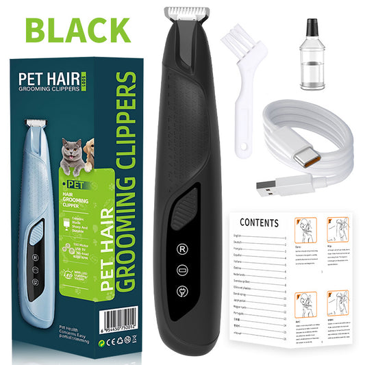 Black Precision Pet Paw Trimmer | Waterproof & Rechargeable