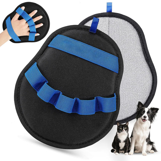 Blue & Black Double-Sided Deshedding Glove (2-Pack) | Dogs & Cats