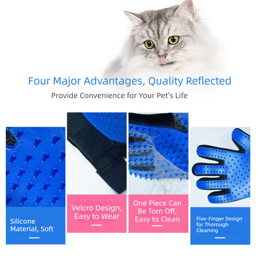 Blue Pet Grooming Deshedding Gloves (5 Pairs) | Dogs & Cats