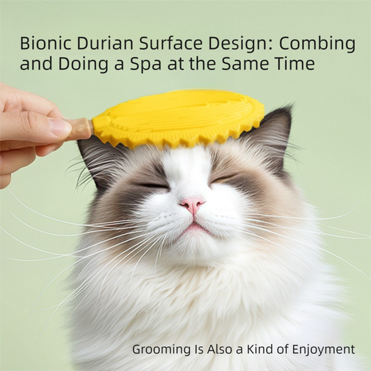 Yellow Durian Pet Massage Comb 2-Pack | Dual-Sided TPR | Cats