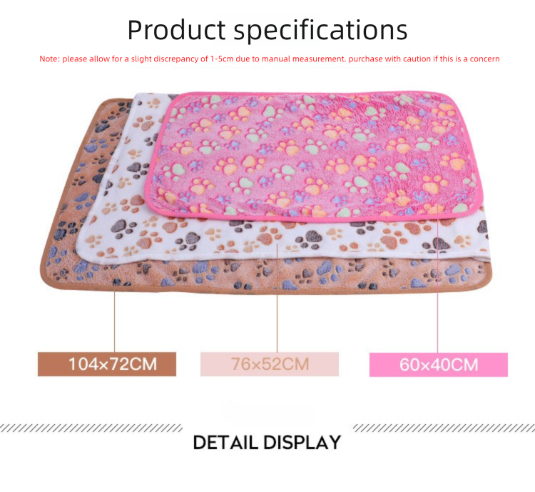 Grey Plush Pet Blanket Set with Paw Print Design | 3-Piece Pack