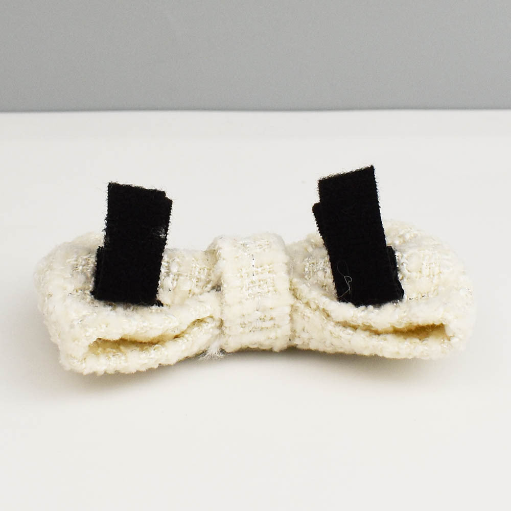 White Luxury Tweed Cat Collar & Leash Set | Size S
