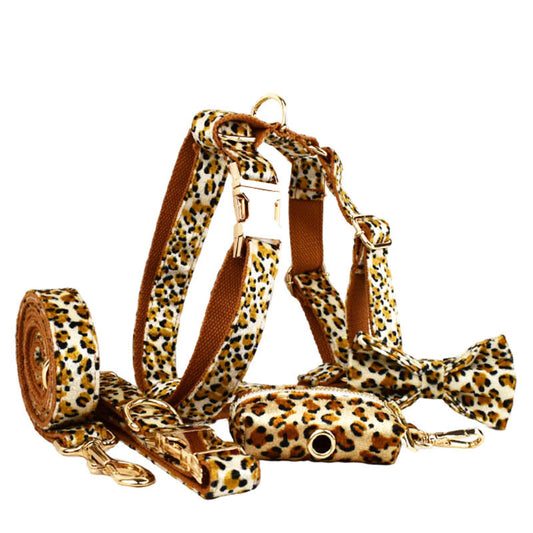 S Luxury 5-Piece Dog Harness & Collar Set | Leash Bow Tie