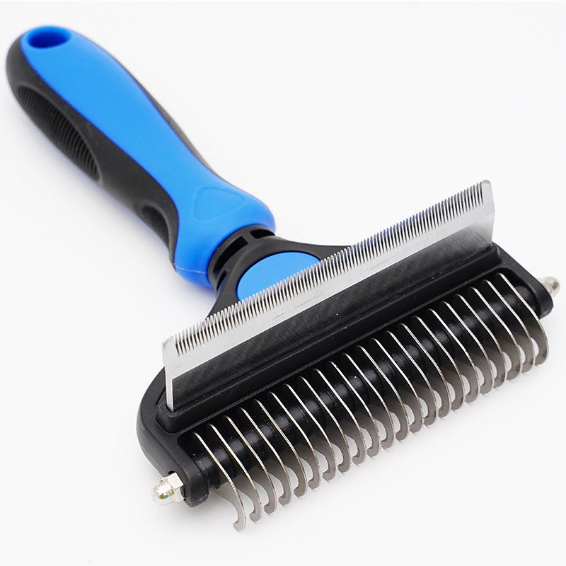 Blue Pet Grooming Comb | Fine & Wide Tooth | Cats & Dogs
