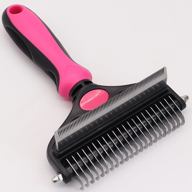 Pink Pet Grooming Comb | Fine & Wide Tooth | Cats & Dogs
