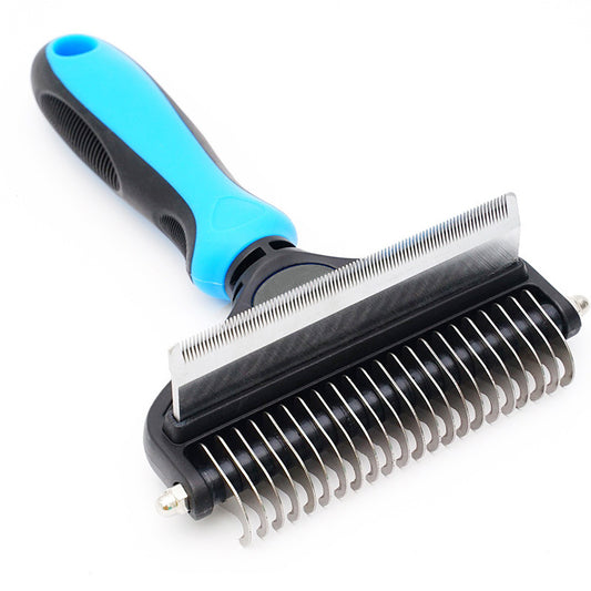 Sky Blue Pet Grooming Comb | Fine & Wide Tooth | Cats & Dogs