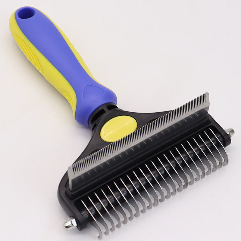 Sapphire Blue Pet Grooming Comb | Fine & Wide Tooth | Cats & Dogs