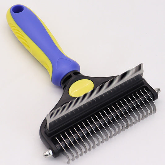 Sapphire Blue Pet Grooming Comb | Fine & Wide Tooth | Cats & Dogs