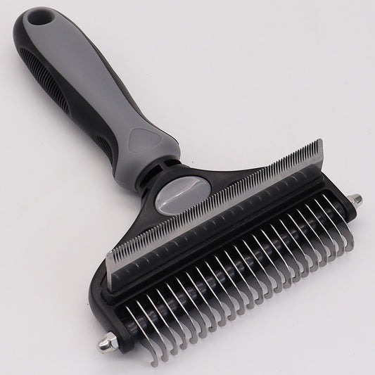 Grey Pet Grooming Comb | Fine & Wide Tooth | Cats & Dogs