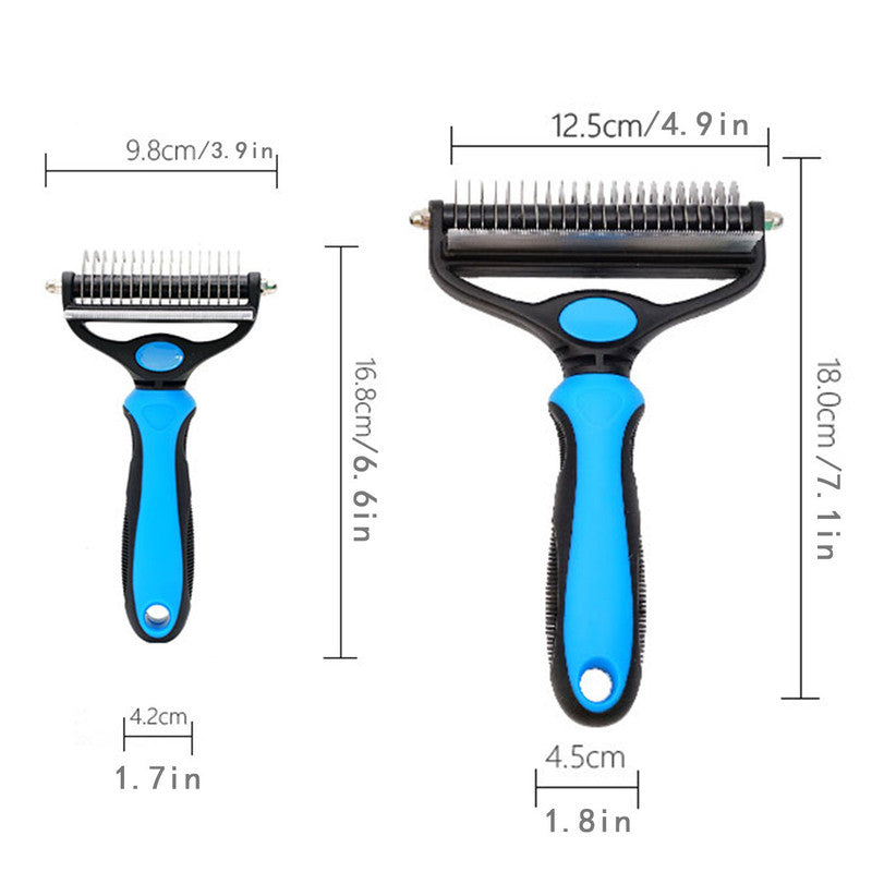 Grey Pet Grooming Comb | Fine & Wide Tooth | Cats & Dogs