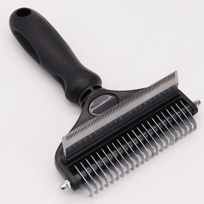 Black Pet Grooming Comb | Fine & Wide Tooth | Cats & Dogs