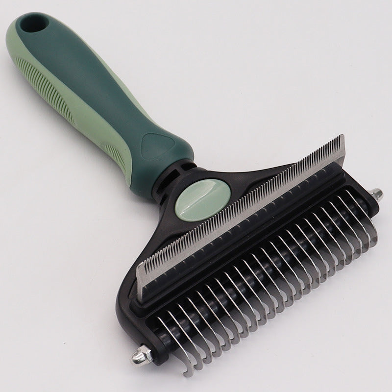 Peacock Green Pet Grooming Comb | Fine & Wide Tooth | Cats & Dogs
