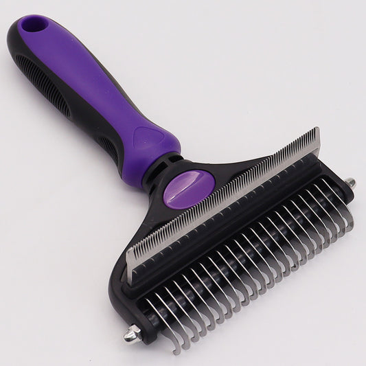 Purple Pet Grooming Comb | Fine & Wide Tooth | Cats & Dogs