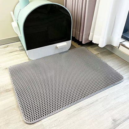 2-Pack Grey Honeycomb Cat Litter Trapping Mat | 40x50cm