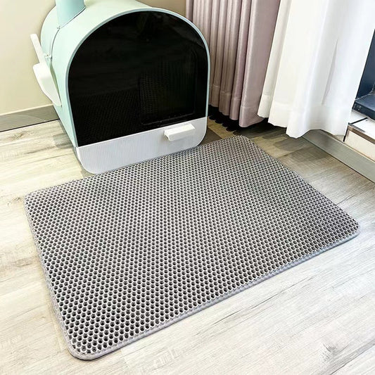 2-Pack Grey Honeycomb Cat Litter Trapping Mat | 40x50cm