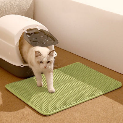 2-Pack Green Honeycomb Cat Litter Trapping Mat | 40x50cm