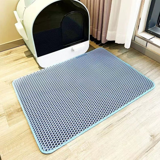 2-Pack Blue Honeycomb Cat Litter Trapping Mat | 40x50cm
