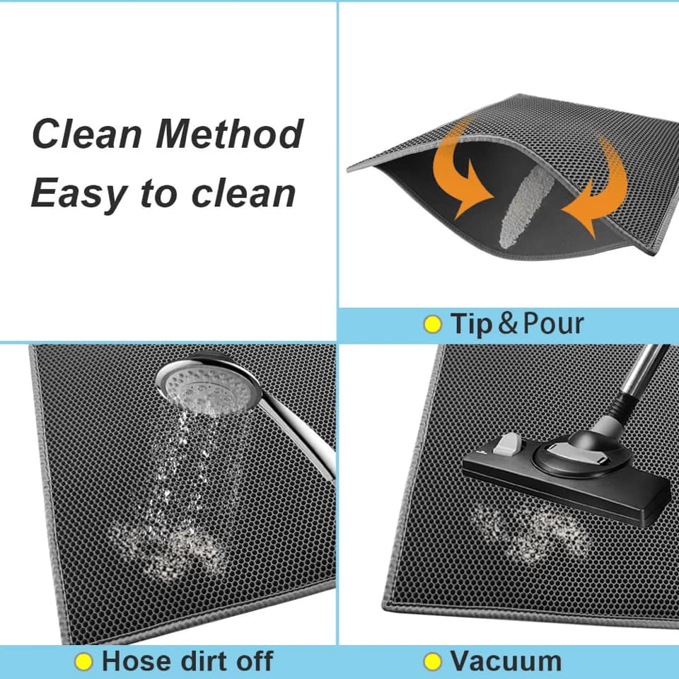 2-Pack Blue Honeycomb Cat Litter Trapping Mat | 40x50cm