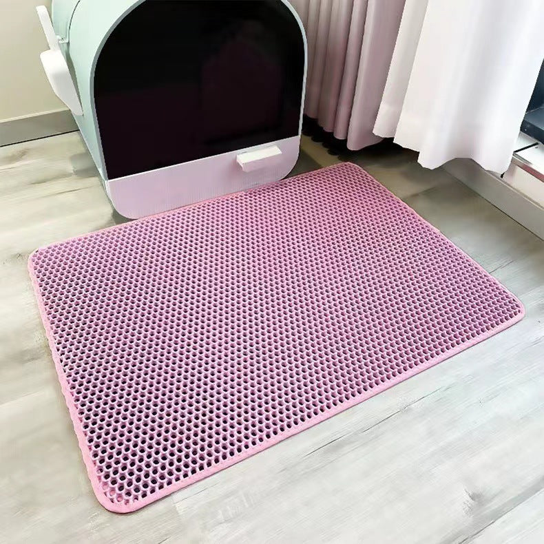 2-Pack Pink Honeycomb Cat Litter Trapping Mat | 40x50cm