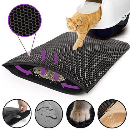 2-Pack Brown Honeycomb Cat Litter Trapping Mat | 40x50cm