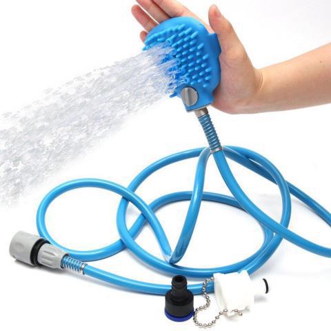 Blue 2-in-1 Pet Bath Sprayer & Massage Brush | Dogs & Cats