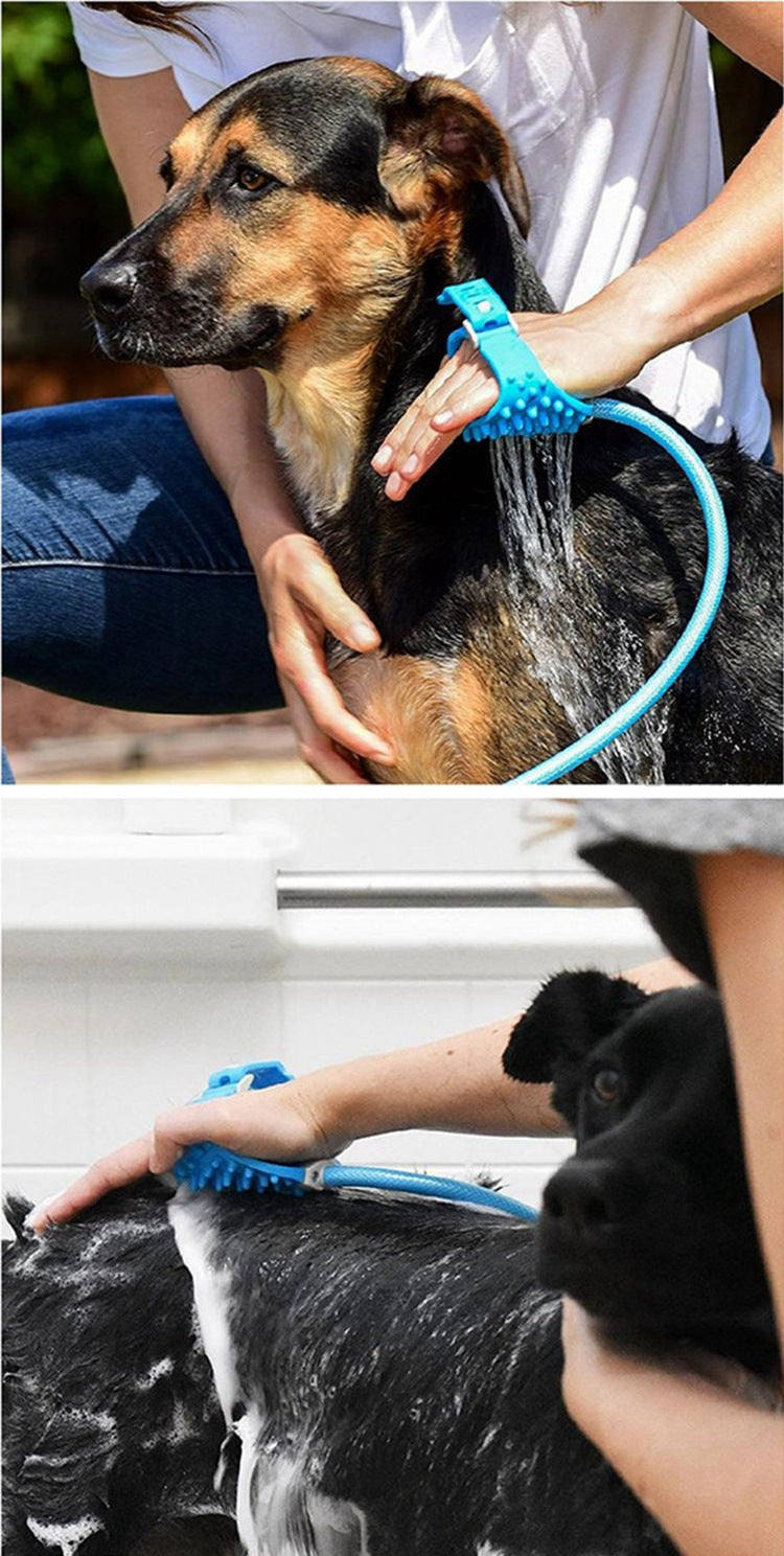 Blue 2-in-1 Pet Bath Sprayer & Massage Brush | Dogs & Cats