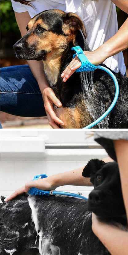 Blue 2-in-1 Pet Bath Sprayer & Massage Brush | Dogs & Cats