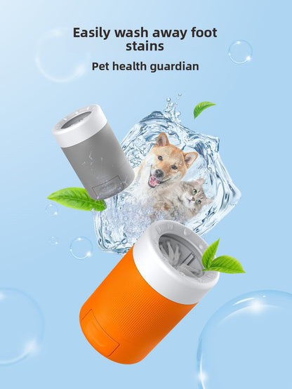 Grey Portable Dog Paw Washer Cup | 360° Muddy Foot Cleaner