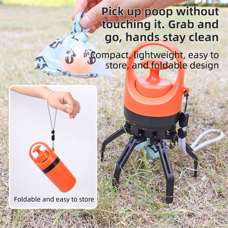 Blue Foldable 6-Claw Dog Poop Scooper