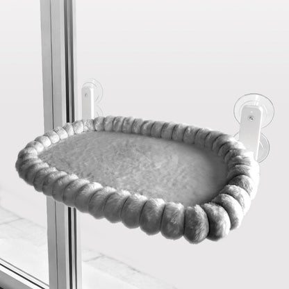 Plush Cat Window Hammock with Strong Suction Cups | Grey