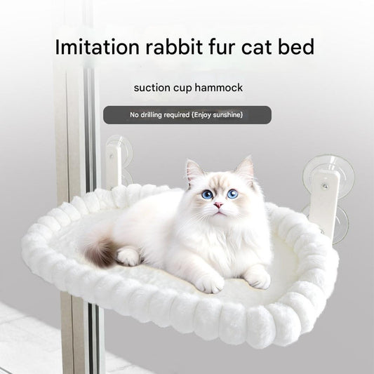 Plush Cat Window Hammock with Strong Suction Cups | Grey