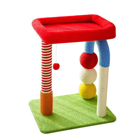 Colorful U-Shaped Cat Tree with Sisal Posts