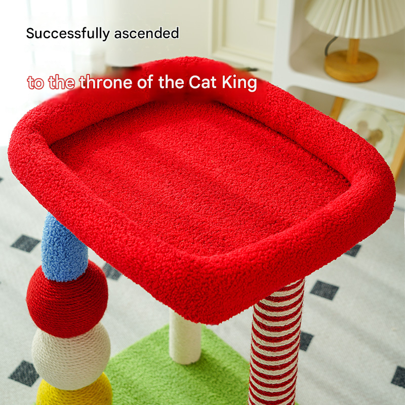 Colorful U-Shaped Cat Tree with Sisal Posts